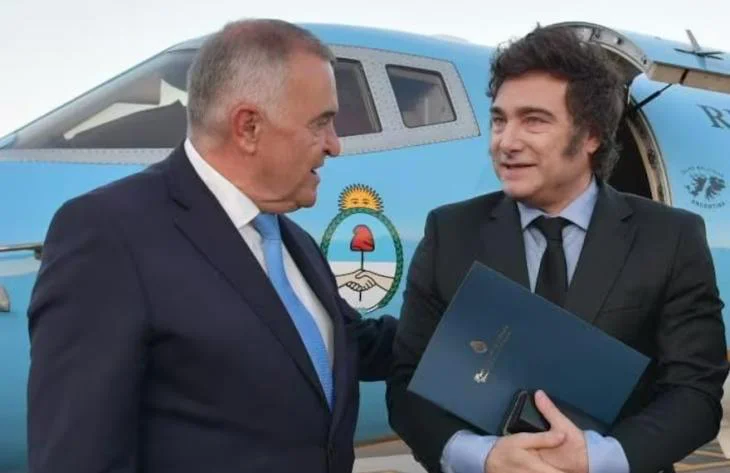 Osvaldo Jaldo y Javier Milei