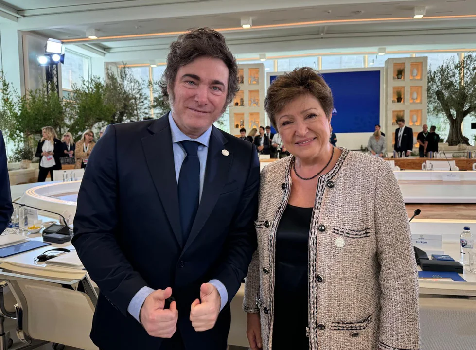 Javier Milei y Kristalina Giorgieva